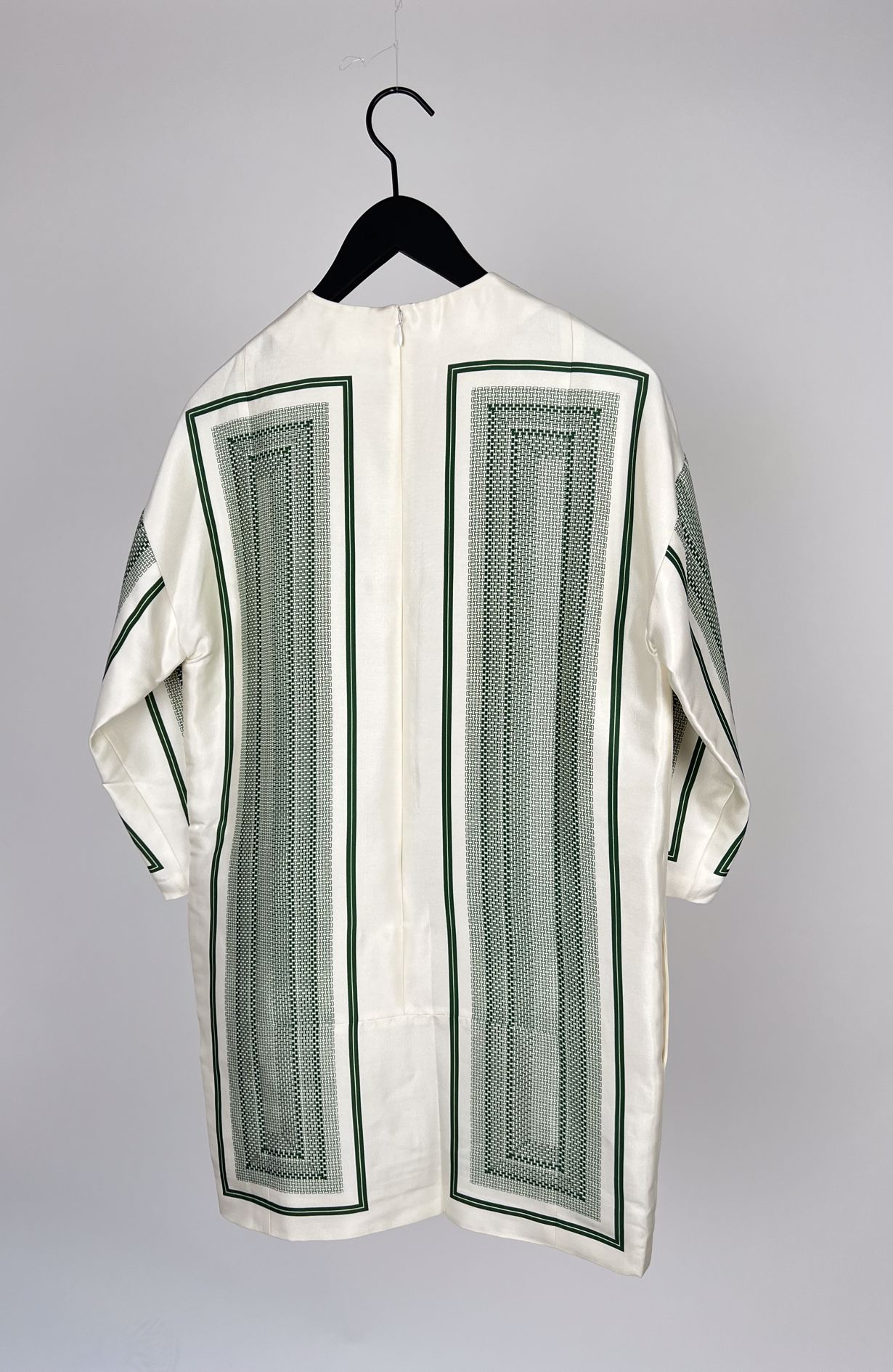 Céline Dress silk White w green size FR38(36)
